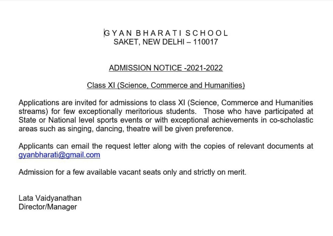 Gyan Bharati School Saket